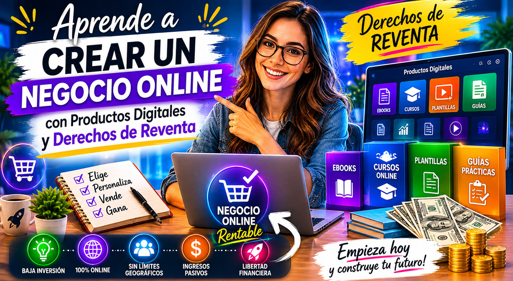 Aprende a Crear un Negocio Online con Productos Digitales y Derechos de Reventa
