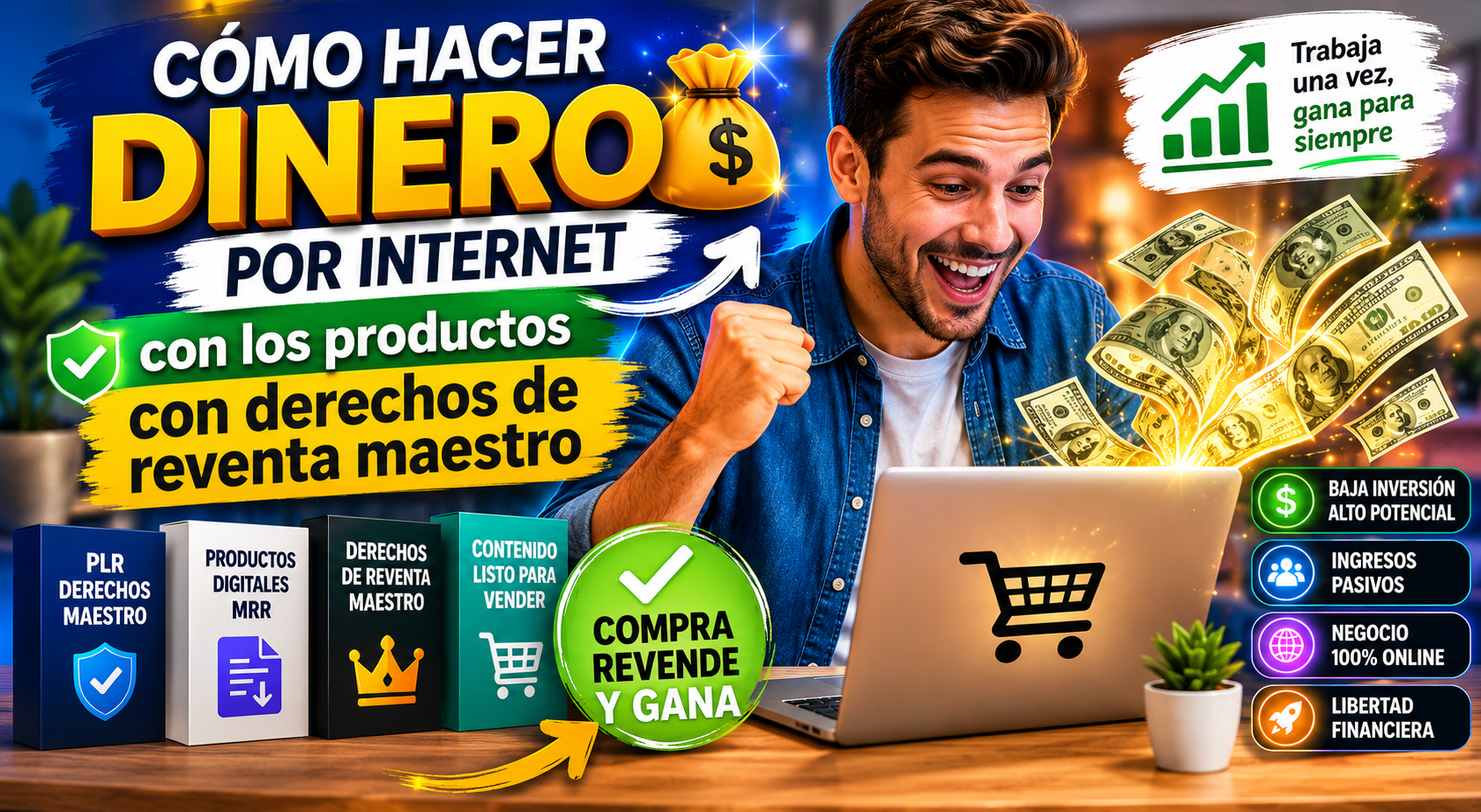 Cómo hacer dinero por internet con los productos con derechos de reventa maestro