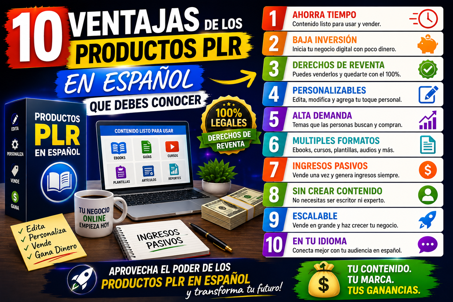 10 Ventajas de los Productos PLR en Español que Debes Conocer