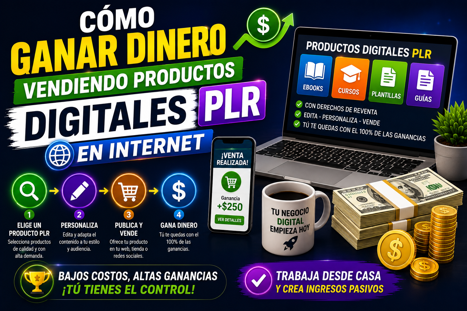 Pasos Cómo Ganar Dinero Vendiendo Productos Digitales PLR